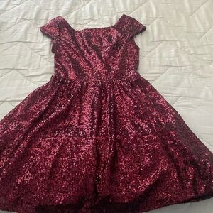 Maroon sequin dress
